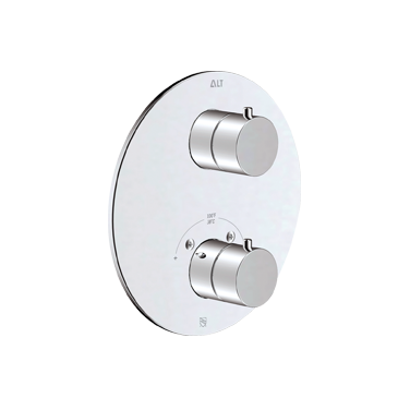 Circo trim set for thermostatic valve with 3-way diverter, non-shared functions